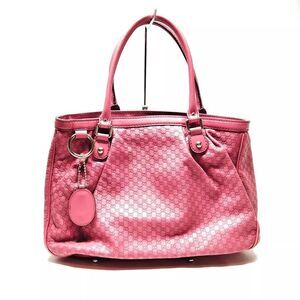 Auth Gucci Rose Pink Microguccisima Leather Tote Sukey Two-Way Satchel